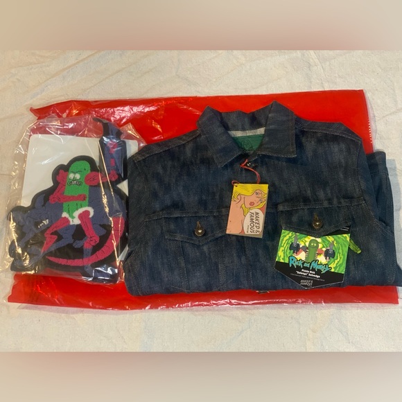 NWT Naked and Famous Pickle Rick “Solenya” Denim Jacket/Classic Fit Size Small - Picture 4 of 10